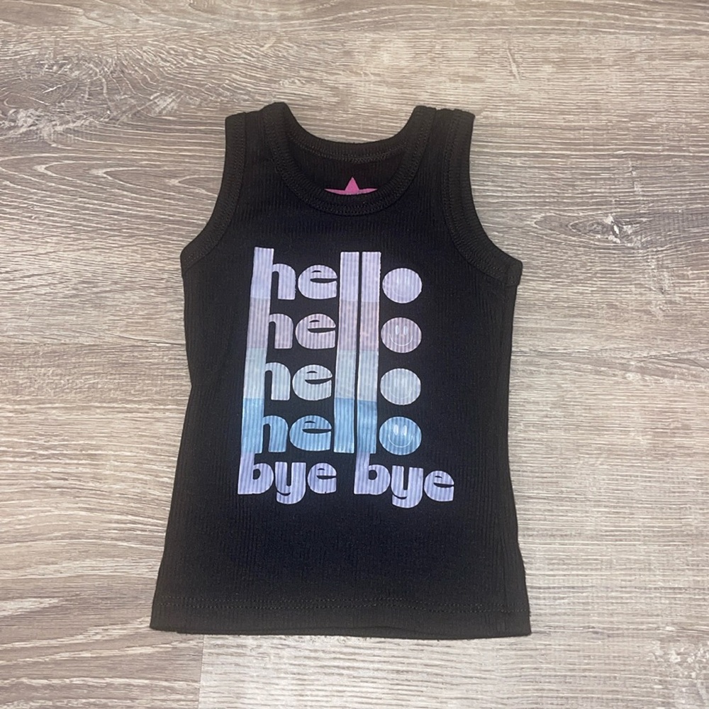 Black Hello Bye Bye Tank top for Baby or Toddler
